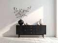 Meuble d'entrée - Bois - 158x43x79 cm - Noir - Style scandinave