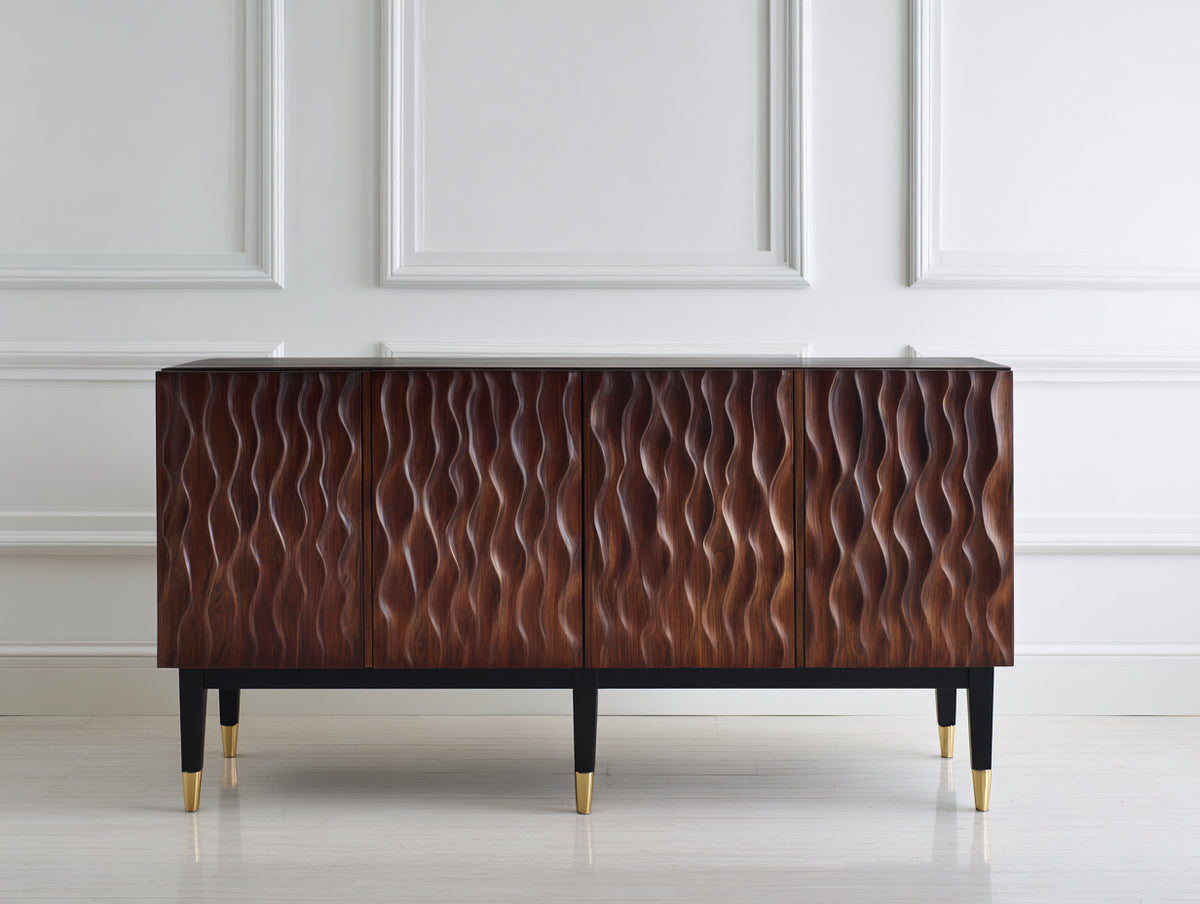 Meuble d'entrée - Bois - 174x44x87 cm - Marron foncé - Style contemporain
