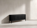 Meuble d'entrée - Bois - 166x41x78 cm - Noir - Style minimaliste