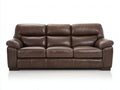 Canapé 3 places - Cuir - 216x99x94 cm - Brun foncé - Style classique confortable
