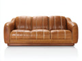 Canapé 3 places - Cuir - 214x96x87 cm - Cognac - Style rétro