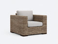 Fauteuil de jardin - Fibre tressée-Tissu - 91x87x80 cm - Taupe-Gris clair - Style contemporain