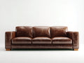 Canapé 3 places - Cuir - 216x92x84 cm - Brun chocolat - Style moderne